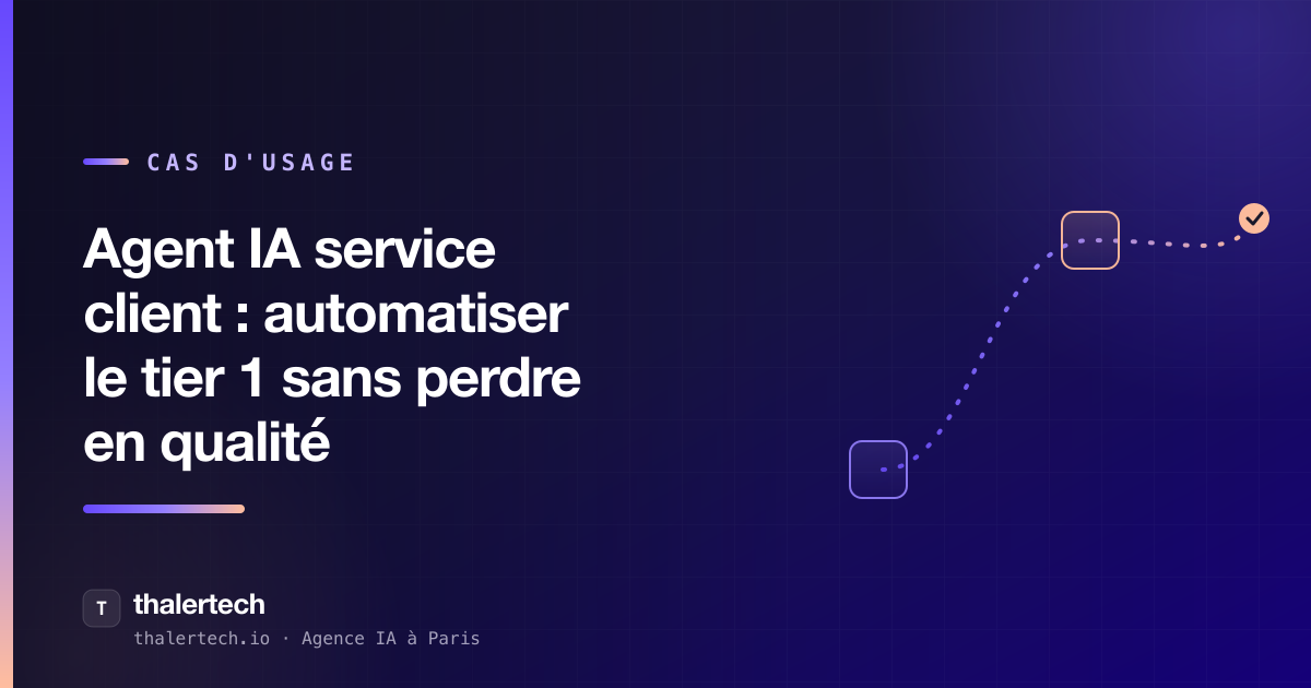 Agent IA service client : automatiser le tier 1 sans perdre en qualité