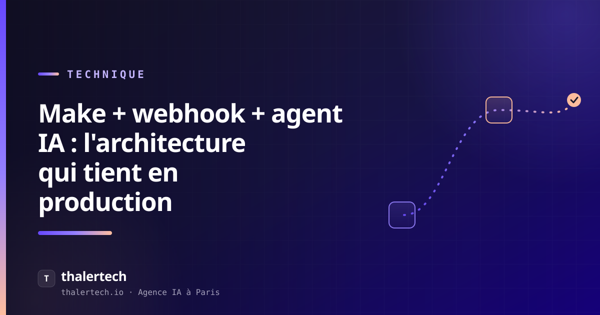Make + webhook + agent IA : l'architecture qui tient en production